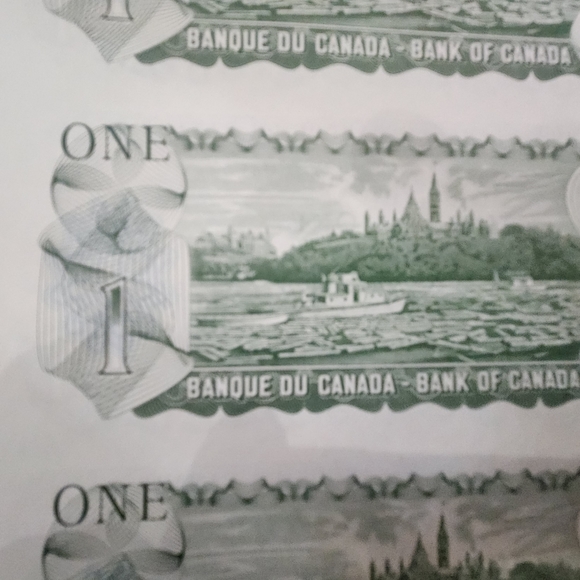 💯NWOT'S uncirculated sheet of 1973 $1 Bank of Canada bills - Picture 6 of 7